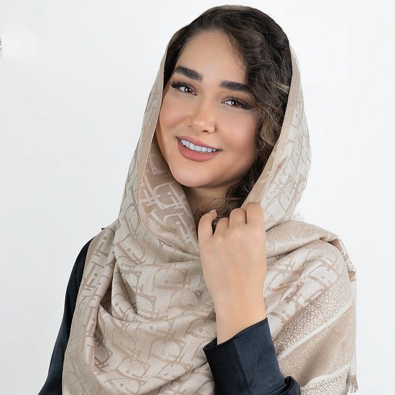 شال زنانه لمه دیور رنگ کرم
