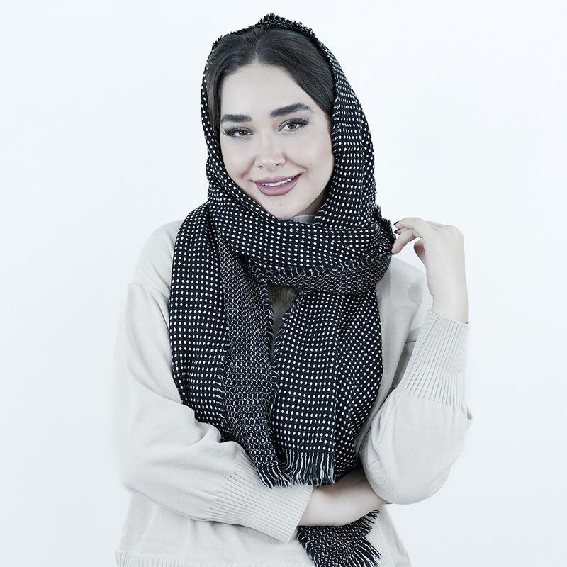 شال موهر نقطه ای مشکی